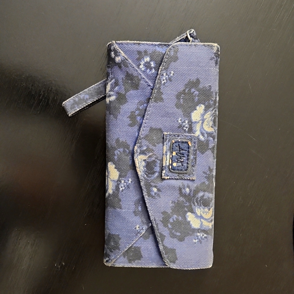 Aero wallet blue with flowers